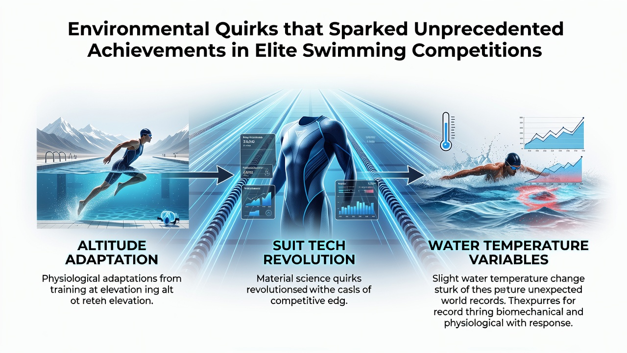 Swimmers competing in an elite pool with unique environmental conditions