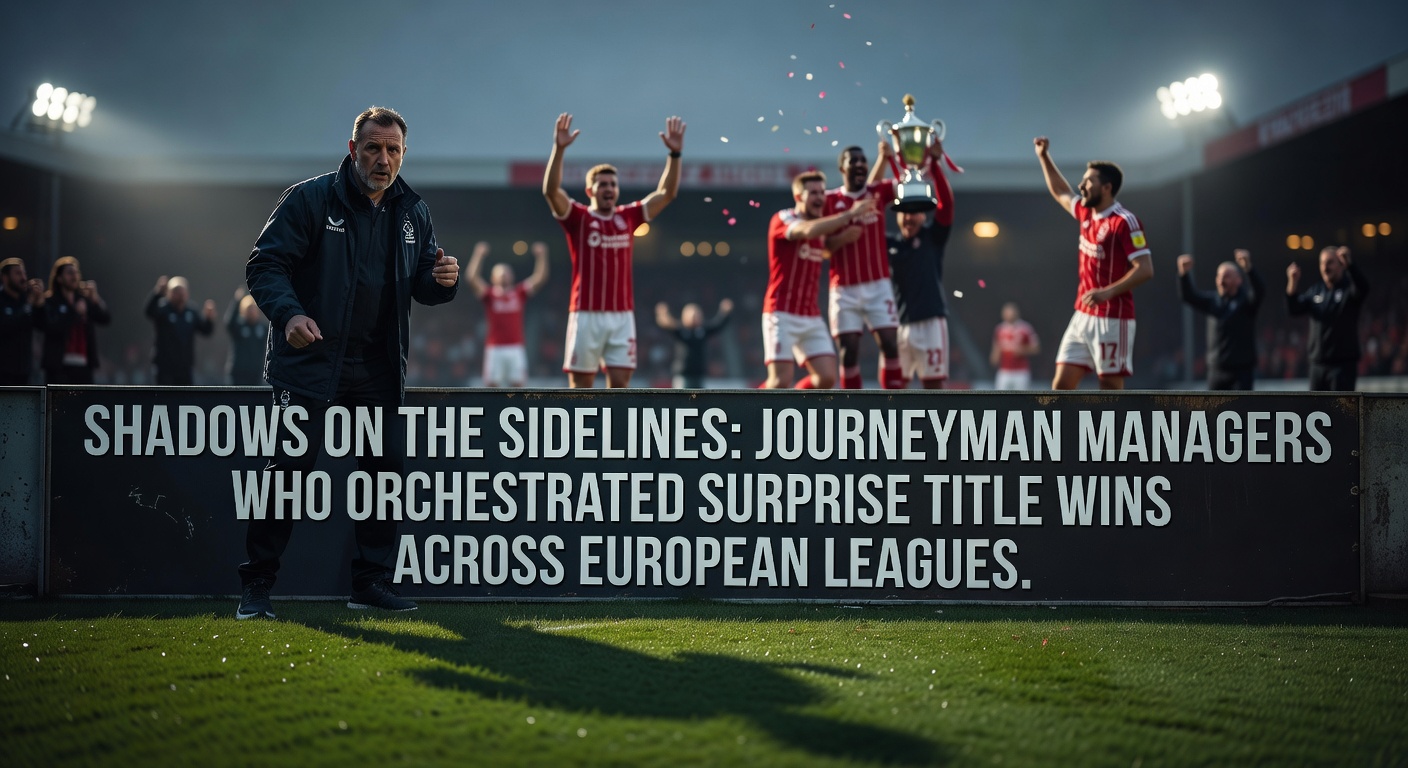 Journeyman soccer manager standing on the sidelines during a match in a European league stadium