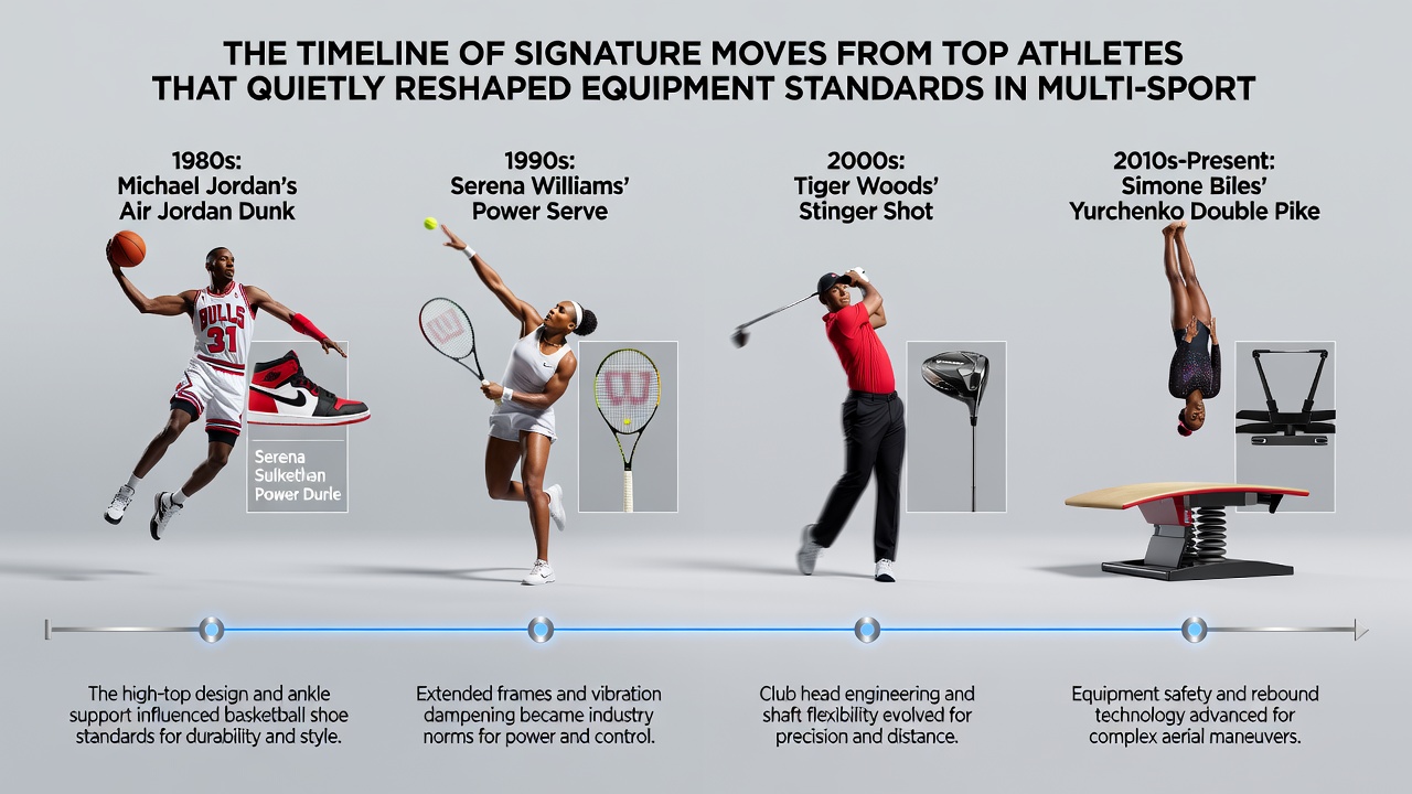 Athletes demonstrating equipment modifications in professional game settings across different sports